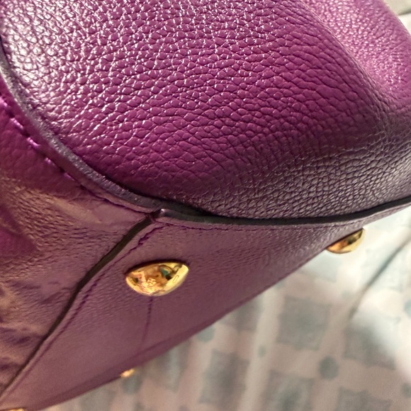 Louis Vuitton Montaigne Shoulder Bag MM Impreinte Monogram Leather Purple Color - Picture 5 of 16